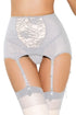 Sexy White High-waisted Lace Hollow-out Garter Belt